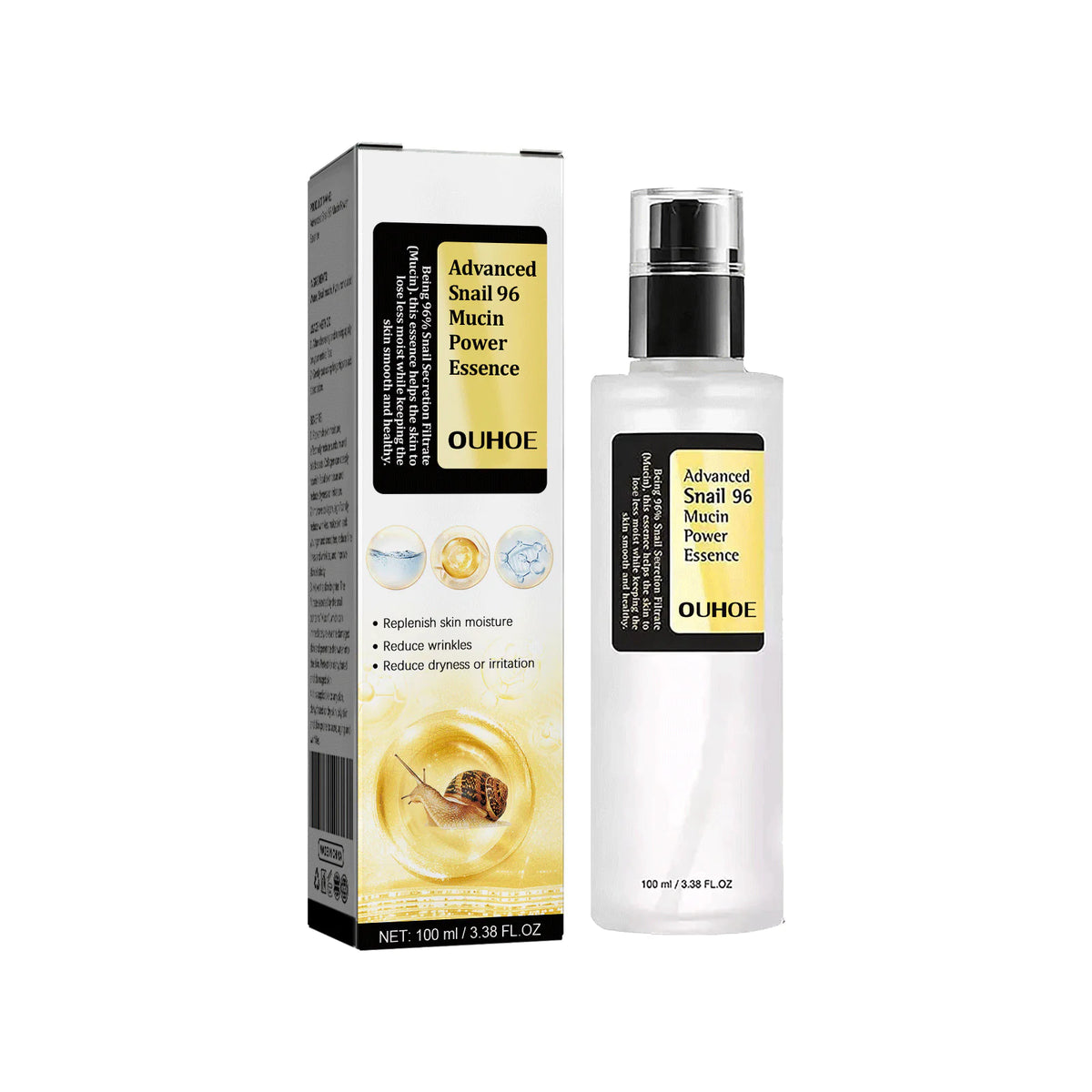 Snail Mucin 96% Hydrating Essence 100ml bottle and box
