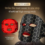 96 LED lights glowing red in the Glow Mask Flex