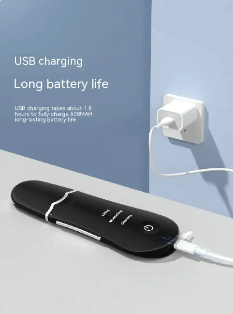 RejuvaRay Glow Skin Scrubber charges by USB