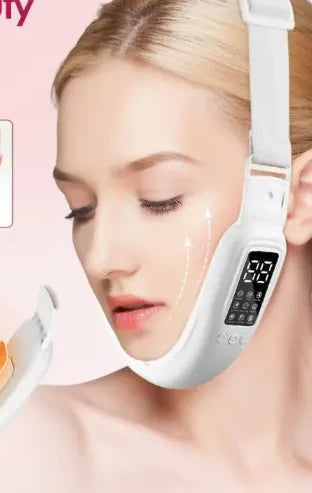 Woman relaxing with the RejuvaRay Glow Jawline Massager